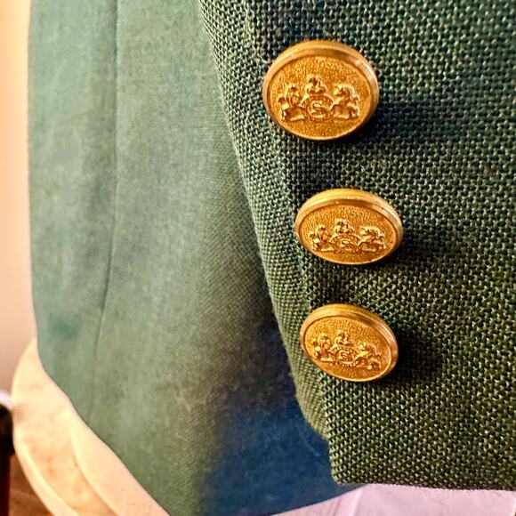 Stafford Men 40R Green Gold Button Dacron/worsted Wool Sport Coat Blazer Golf - Picture 6 of 11